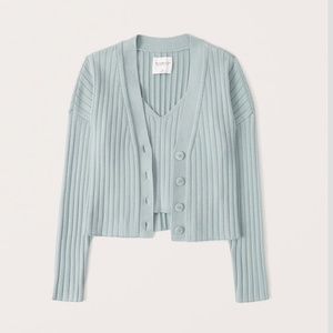 Abercrombie LuxeLoft Ribbed Tank and Cardigan Set